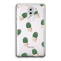 Cactusprint roze: Honor 6X Transparant Hoesje