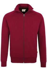 HAKRO 606 Comfort Fit Sweatjacket wijnrood, Effen