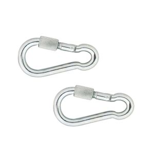 2x stuks snaphook / karabijnhaak / snaphooks met schroefsluiting verzinkt staal 5 cm   -