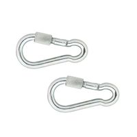 2x stuks snaphook / karabijnhaak / snaphooks met schroefsluiting verzinkt staal 5 cm   - - thumbnail