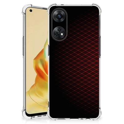 OPPO Reno8 T 4G Doorzichtige Silicone Hoesje Geruit Rood OPPO Reno8 T 4G Doorzichtige Silicone Hoesje Geruit Rood