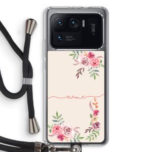 Rozen: Xiaomi Mi 11 Ultra Transparant Hoesje met koord