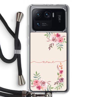 Rozen: Xiaomi Mi 11 Ultra Transparant Hoesje met koord