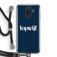 Topwijf Navy: Samsung Galaxy J8 (2018) Transparant Hoesje met koord