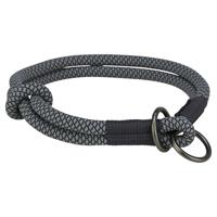 TRIXIE HALSBAND HOND SOFT ROPE HALFSLIP ZWART / GRIJS 25X0,6 CM