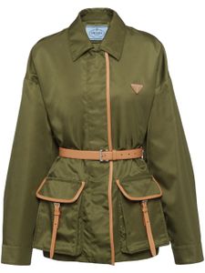 Prada veste Re-Nylon à taille ceinturée - Vert