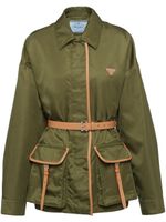 Prada veste Re-Nylon à taille ceinturée - Vert