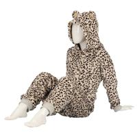 Luipaard/cheetah print onesie - roze - kinderen - maat 128/140 - thumbnail