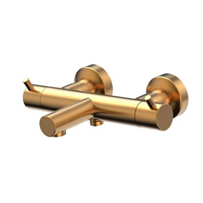Badkraan Xenz Duero | Opbouw | Thermostaatkraan | 2-weg | 2-hendels | Rond | Goud mat 24k