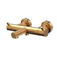 Badkraan Xenz Duero | Opbouw | Thermostaatkraan | 2-weg | 2-hendels | Rond | Goud mat 24k