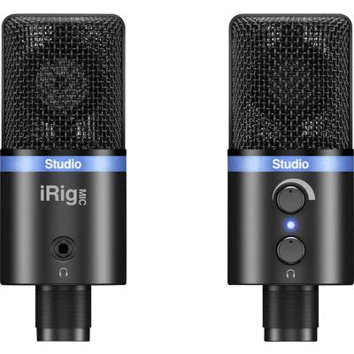 IK Multimedia IRIG MIC STUDIO BLACK USB-studiomicrofoon Zendmethode:Kabelgebonden Incl. klem, Voet, Metalen behuizing USB Kabelgebonden