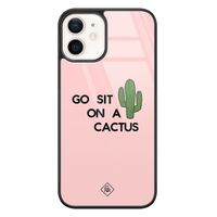 iPhone 12 glazen hardcase - Go sit on a cactus