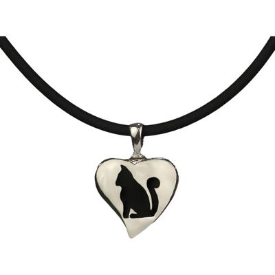 Dames hanger Pet Zen 15 X 16 MM Zwart Zilverkleurig