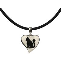 Dames hanger Pet Zen 15 X 16 MM Zwart Zilverkleurig