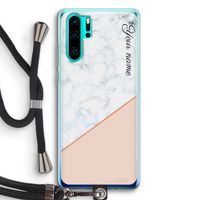 Marmer in stijl: Huawei P30 Pro Transparant Hoesje met koord