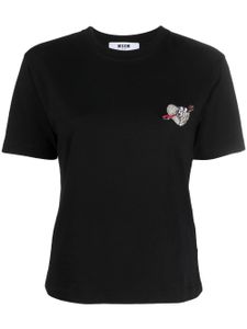 MSGM t-shirt en coton à logo imprimé - Noir