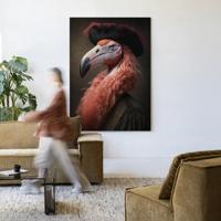 Urban Cotton Wandkleed 'Flamingo' 80 x 110cm in Frame - black