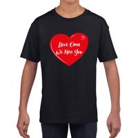 Lieve oma we miss you t-shirt zwart voor kinderen