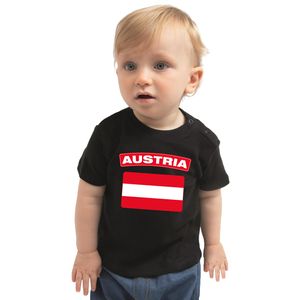 Austria / Oostenrijk landen shirtje met vlag zwart voor babys 80 (7-12 maanden)  -