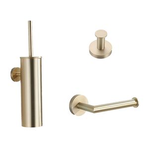 Complete Toiletborstelset BWS Brass Geborsteld Mat Goud