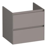 Brauer Inspire - Onderkast 60 cm - met 2 Softclose Lades Greeploos en 1 Sifon Uitsparing - Mat Taupe
