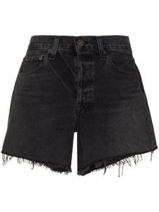 AGOLDE short Parker en jean à finitions effilochées - Noir