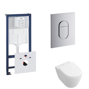 Grohe Rapid SL Toiletset set21 Villeroy & Boch Subway 2.0 Compact met Grohe Arena of Skate drukplaat