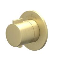 Afbouwdeel IVY Pact Inbouwthermostaat Symmetry Met Rond Rozet Geborsteld Mat Goud PVD IVY