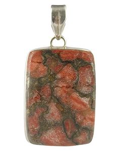 Zilveren Hanger met Mohaveturkoois Rood - Gekleurd (Model 1)