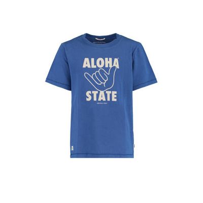 America Today Junior T-shirt Eamon met printopdruk kobaltblauw America Today Junior T-shirt Eamon met printopdruk kobaltblauw