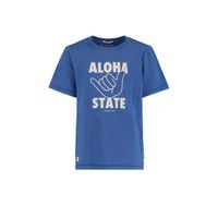 America Today Junior T-shirt Eamon met printopdruk kobaltblauw - thumbnail