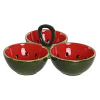 Aperitiefschaaltje Home ESPRIT Rood Groen Keramiek Watermeloen 23 x 22 x 10,5 cm