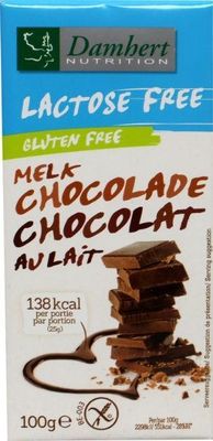 Chocoladetablet melk glutenvrij en lactosevrij