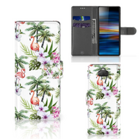 Sony Xperia 10 Telefoonhoesje met Pasjes Flamingo Palms