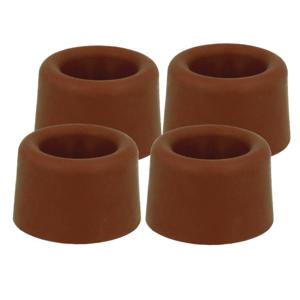 AMIG Deurstopper/deurbuffer - 8x - D23mm - inclusief schroeven - rubber - bruin