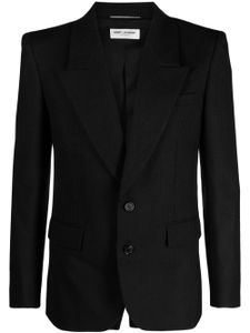 Saint Laurent blazer en laine à fines rayures - Noir