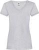 Fruit Of The Loom F271N Ladies´ Valueweight V Neck T - Heather Grey - XS