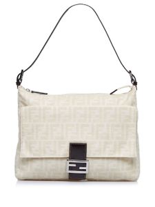 Fendi Pre-Owned sac porté épaule Zucca - Blanc