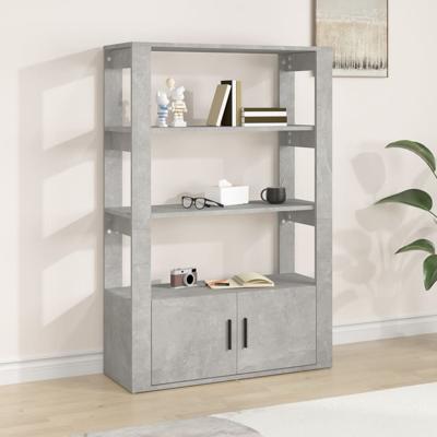 Dressoir 80x30x119,5 cm bewerkt hout betongrijs