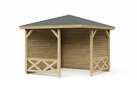 Interflex Hoekpaviljoen P3055 298x298 cm 28 mm vuren blank- Puntdak- Onbehandeld vurenhout- Interflex