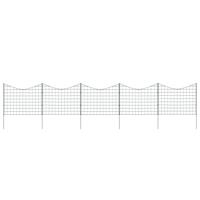 VidaXL Schuttingset hol gebogen 77,5x64 cm groen
