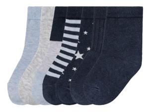 lupilu Peuters jongens sokken, 7 paar, hoog bio-katoengehalte (27/30, Strepen marine/grijs/lichtblauw)