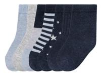 lupilu Peuters jongens sokken, 7 paar, hoog bio-katoengehalte (23/26, Strepen marine/grijs/lichtblauw)