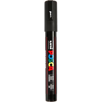 Uni-Posca Posca marker, afm pc-5m, lijndikte 2,5 mm, medium, zwart, 1 stuk
