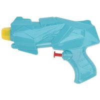 1x Mini waterpistooltje/waterpistolen 15 cm blauw   -
