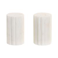 Peper- en Zoutvat Home ESPRIT Wit Stads 4,5 x 4,5 x 8 cm
