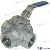 Válvula de bola acero inoxidable GS30030 - VALVULA 3 VIAS INOX 1/2""