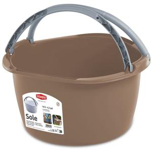 Wasmand/draagmand/teil met hengsel - kunststof - 16 Liter - cappuccino - 40 x 40 x 25 cm