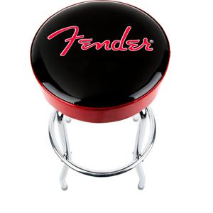 Fender Red Sparkle Logo Barstool 30" zwart-rood-chroom gitaarkruk (76 cm)