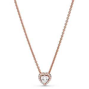 Pandora Rose 388425C01 Ketting Sparkling Heart zilver rosekleurig 45 cm